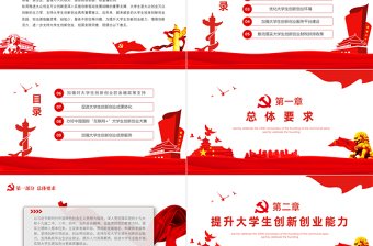 關(guān)于進(jìn)一步支持大學(xué)生創(chuàng)新創(chuàng)業(yè)的指導(dǎo)意見PPT簡潔黨政風(fēng)大學(xué)生創(chuàng)新創(chuàng)業(yè)政策全文解讀法律課件