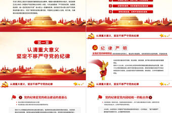 嚴守紀律加強修養(yǎng)PPT紅色黨政風做一名新時代合格黨員干部黨政學習黨課模板