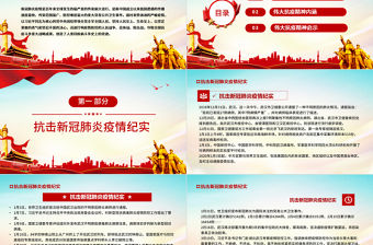 抗疫斗爭鑄就偉大精神PPT簡潔時尚弘揚抗疫精神專題學習教育課件