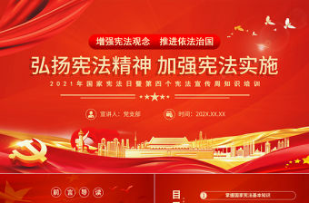 2021國家憲法日PPT弘揚憲法精神加強憲法實施普法宣傳教育課件