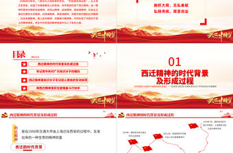 弘揚西遷精神矢志愛國奮斗PPT建黨100周年中國精神譜系胸懷大局無私奉獻弘揚傳統艱苦創業黨員教育黨課