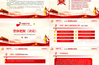 第三個歷史決議要點PPT大氣黨政風黨的百年奮斗史成就經驗學習黨課課件