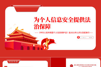 個人信息安全PPT紅色莊嚴《中華人民共和國個人信息保護法》專題黨課課件