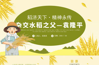 2021濟天下精神永傳傳承雜交水稻之父—袁隆平精神小學卡通專題