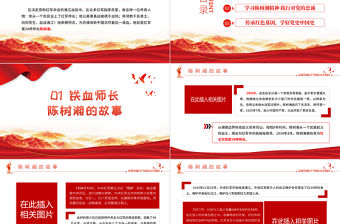 2021黨史學習教育經典故事之鐵血師長陳樹湘PPT建黨100周年黨史學習專題黨課課件模板