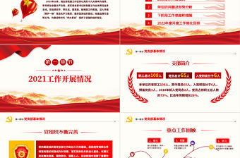 2021黨支部黨建年終總結(jié)暨2022工作計(jì)劃PPT不忘初心牢記使命學(xué)黨史專題系列黨課課件模板下載