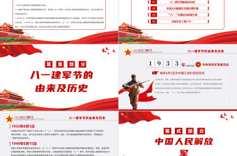 2021鐵血鑄軍魂PPT熱烈慶祝中國人民解放軍建軍94周年軍史軍魂國防教育愛國教育黨課模板