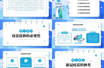 2021新冠疫苗接種技術(shù)指南PPT藍色卡通疫苗接種建議流程注意事項講解模板下載1