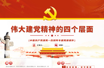 2021多維度解讀偉大建黨精神的四個層面黨員學習黨課PPT