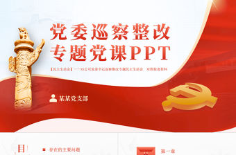 黨委巡查整改PPT黨建風黨委書記組織落實巡察整改工作的情況報告專題黨課課件