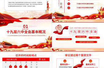 十九屆六中全會公報學習PPT黨建風深入學習黨的百年奮斗重大成就和歷史經驗專題黨課課件