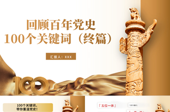 2021建黨100周年回顧百年黨史100個關(guān)鍵詞PPT模板（終篇）