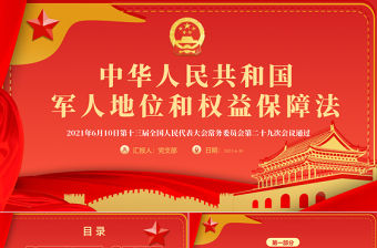 2021中華人民共和國(guó)軍人地位和權(quán)益保障法PPT部隊(duì)黨課課件