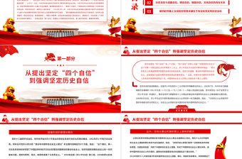 深刻認識堅定歷史自信的重大意義PPT紅色大氣黨員干部深入學習《決議》專題黨課課件模板