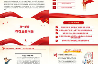 黨史學習教育專題民主生活會“五個帶頭”對照檢查發言材料PPT精品黨委黨支部黨史學習專題黨課課件模板