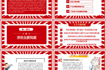 黨史學習教育專題民主生活會“五個帶頭”對照檢查發言材料PPT紅色精品黨委黨支部黨史學習專題黨課課件模板