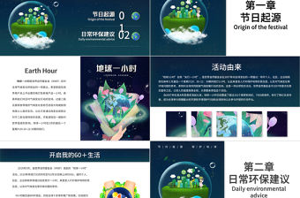 地球一小時PPT簡潔科技風節(jié)約能源保護地球倡導低碳生活活動介紹模板