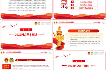 聚焦全國兩會一起向未來PPT紅色精品學習貫徹2022全國兩會精神解讀專題黨課課件模板下載