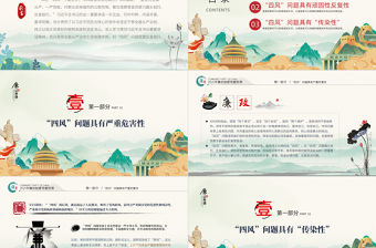 對四風問題要反復敲打PPT黨建風黨風廉政教育主題黨課課件模板