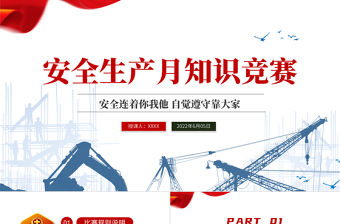 2022安全生產月知識競賽PPT紅色簡約風安全生產月知識競賽專題課件模板