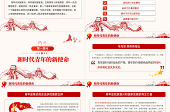 弘揚五四精神爭做合格團員PPT紅色黨政風不忘初心跟黨走青年建功新時代主題團日活動課件模板