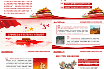 運(yùn)用辯證思維考察識(shí)別干部PPT紅色黨政風(fēng)黨員干部學(xué)習(xí)教育專題黨課課件模板
