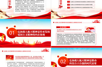 弘揚載人航天精神建設航天科技強國PPT精品中國航天日系列課件模板