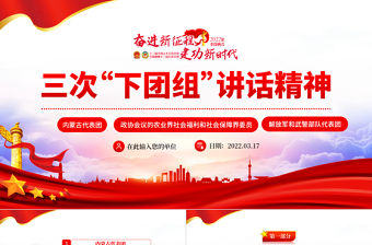 三次下團組講話精神PPT紅色黨政風深入貫徹學習2022年全國兩會精神專題黨課課件模板