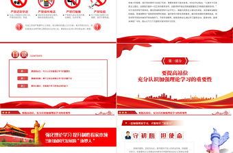 強化理論學習提升制勝看家本領(lǐng)PPT紅色黨政風領(lǐng)導干部當好新時代發(fā)展的逐夢人專題課件模板