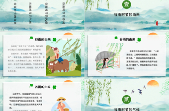 清新簡約卡通手繪傳統(tǒng)節(jié)日谷雨節(jié)介紹PPT