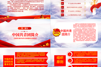 慶祝建團(tuán)100周年紅色大氣風(fēng)熱烈慶祝中國共青團(tuán)成立一百周年青春心向黨建功新時(shí)代專題黨課課件模板