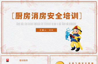 廚房消防安全培訓(xùn)PPT卡通簡約知道廚房內(nèi)的消防設(shè)施PPT