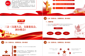 三會兩制一課PPT紅色簡潔保持和增強政治性先進性群眾性推進從嚴治團共青團團課模板