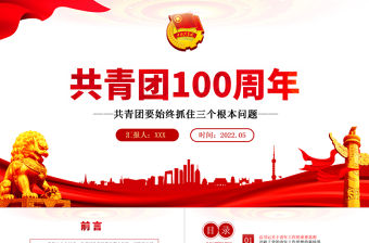 共青團100周年青年工作的重要思想PPT專題團課課件模板