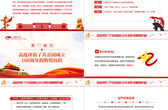 牢記領袖囑托點燃新時代新征程的青春引擎PPT紅色黨政風學習在建團100周年大會上的重要講話精神專題課件模板