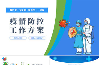 2022醫(yī)院新冠防控工作方案PPT簡(jiǎn)約風(fēng)新冠疫情防控方案課件模板