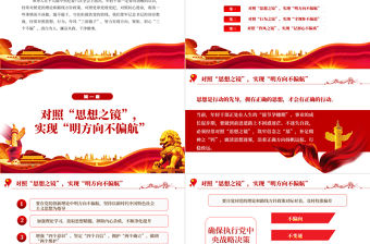 對照三面鏡子實現三個不偏PPT紅色大氣風2022年國企機關事業單位主題黨日黨課學習課件模板下載