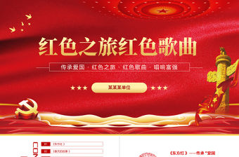 2022五四紅色之旅歌曲比賽PPT五四紅歌賽主題課件模板
