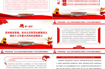 紅色簡潔防范化解高校立德樹人工作領(lǐng)域的重大風險專題黨課課件