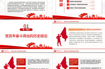 把中國發展進步的命運牢牢掌握在自己手中PPT紅色黨政風黨員干部深入學習《決議》專題黨課課件