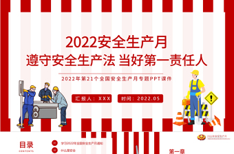 2022安全生產(chǎn)月PPT紅色大氣遵守安全生產(chǎn)法當(dāng)好第一責(zé)任人企業(yè)安全生產(chǎn)專題課件