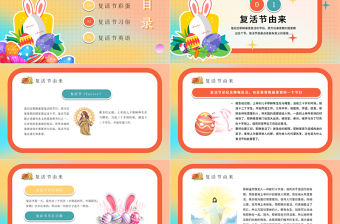 漸變卡通復活節活動彩蛋活動計劃PPT模板