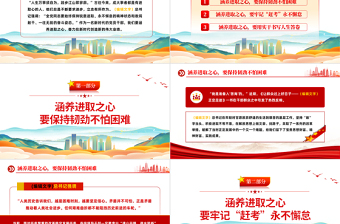 2022涵養(yǎng)進取之心昂揚奮斗姿態(tài)PPT紅色黨政風黨員干部黨史學習教育專題黨建黨課課件模板下載