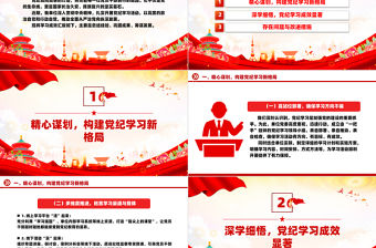 黨紀學習成效匯報材料PPT紅色簡潔黨員干部黨紀學習課件