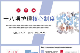 2022十八項(xiàng)護(hù)理核心制度PPT簡約醫(yī)療風(fēng)護(hù)理制度通用PPT