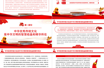 傳承弘揚中華優(yōu)秀傳統(tǒng)文化PPT黨政風(fēng)黨員干部學(xué)習(xí)教育專題黨課課件