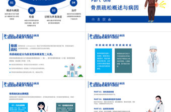 2022骨質疏松癥PPT清新簡約醫療醫學知識普及宣傳PPT模板下載