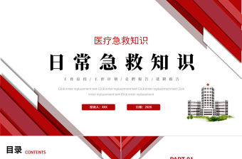 2022健康日常急救知識PPT簡約大氣醫療急救常識科普PPT模板下載