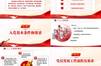 2022黨員發展工作全流程PPT黨政風入黨流程黨員發展工作全流程課件模板