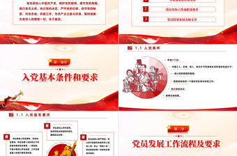 2022黨員發(fā)展工作全流程PPT黨政風入黨流程黨員發(fā)展工作全流程課件模板